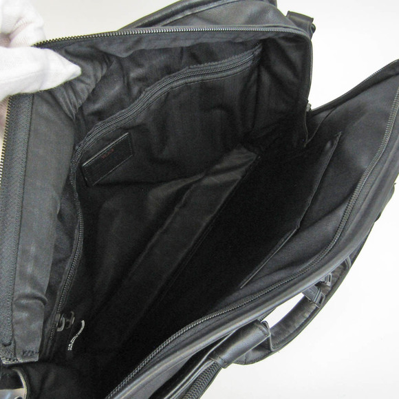 TUMI Slim Deluxe Portfolio 96110DH Men's Leather Briefcase Black - Picture 3 of 10